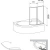 Шторка на ванну Ravak Supernova VSK2 Rosa 150 R Transparent