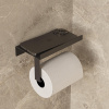 Держатель туалетной бумаги DEKOR BANYO SS 304 Black, черный, с полкой для телефона