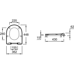 Крышка-сиденье Jacob Delafon Odeon Rive Gauche с микролифтом E24889-00