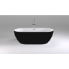 Акриловая ванна Black&White Swan SB105 black 170x80 см, отдельностоящая, овальная, с каркасом, со сливом-переливом, с донным клапаном, черная