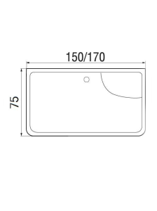 Ванна акриловая прямоугольная Wemor 150/75/55 S (10000006116)