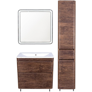 Шкаф-пенал Style Line Атлантика 35 Люкс Plus, с бельевой корзиной, старое дерево