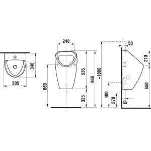 Писсуар Jika Golem с внешним подводом воды 4306.1.000.000.1
