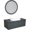 Мебель для ванной La Fenice Terra 100 серая, черная столешница, матовая раковина