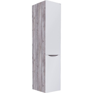 Купить Шкаф-пенал Grossman Талис 35 бетон пайн, белый глянец, с бельевой корзиной, универсальный в Москве с доставкой Шкаф-пенал Grossman Талис 35 бетон пайн, белый глянец, с бельевой корзиной, универсальный