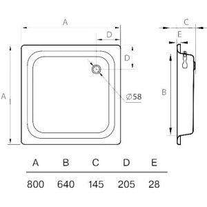 Поддон для душа Koller Pool 80x80 см