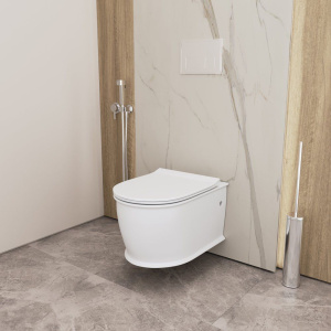 Купить Унитаз подвесной Grossman Retro GR-4482MS безободковый, с микролифтом, белый матовый в Москве с доставкой Унитаз подвесной Grossman Retro GR-4482MS безободковый, с микролифтом, белый матовый