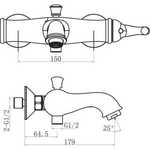 Купить Смеситель для ванны с душем BelBagno Tiffani TIF VASM CRM в Москве с доставкой Смеситель для ванны с душем BelBagno Tiffani TIF VASM CRM