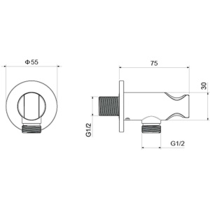 Шланговое подключение с держателем для душа Aquatek AQ2460CR хром