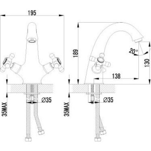 Смеситель для раковины Lemark Vintage LM2806B