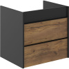 Тумба с раковиной STWORKI Гриндстед 60, дуб таксония, антрацит матовый
