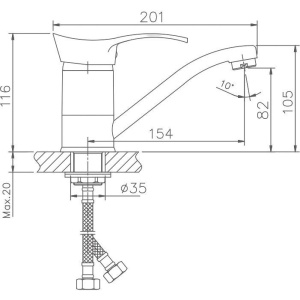 Смеситель для кухни Haiba HB01-2 хром