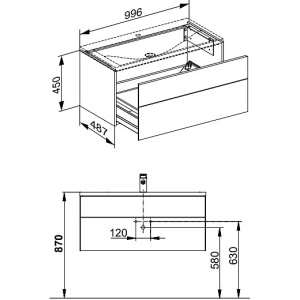 Тумба под раковину Keuco Royal Reflex 100 34070140000 трюфель