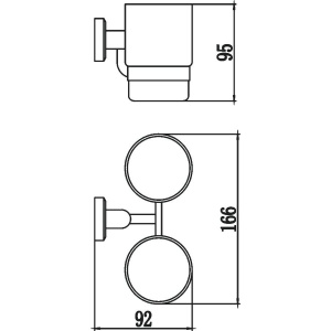 Стакан Savol 95 S-009568 хром, двойной