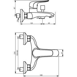 Смеситель для ванны с душем Damixa RedBlu Origin Evo 2 321000000