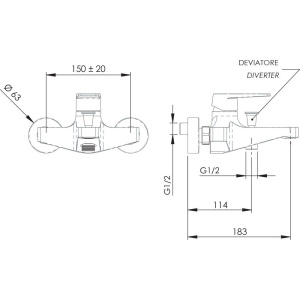 Смеситель для ванны с душем Remer Dream D05