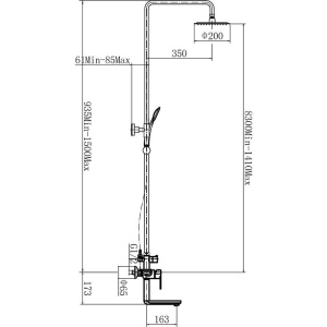 Душевая стойка Fashun A52419-17 графит