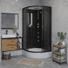 Душевая кабина Niagara Classic NG-6501-14BKTG 90x90 см, без крыши, с гидромассажем и тропическим душем
