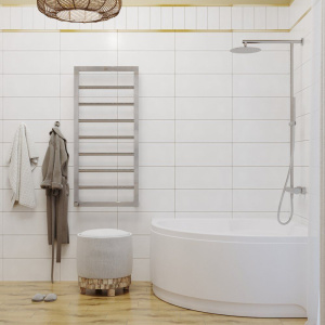 Акриловая ванна 1ACReal Мартин 120x120 см, угловая, с каркасом, четверть круга