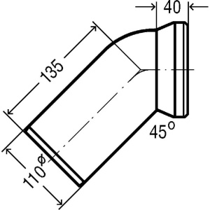 Соединительный патрубок (отвод) 22,5° Viega 101855 с манжетным уплотнением, D100 мм, L150 мм