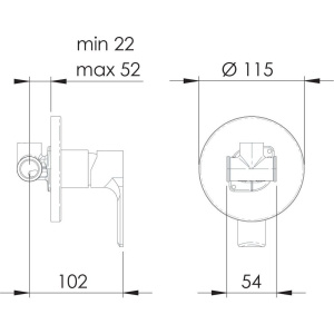 Смеситель для душа Remer Energy EY30 С ВНУТРЕННЕЙ ЧАСТЬЮ