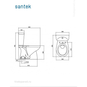 Купить Унитаз-компакт напольный с бачком и сиденьем Santek Анимо 1.WH11.0.038 в Москве с доставкой Унитаз-компакт напольный с бачком и сиденьем Santek Анимо 1.WH11.0.038