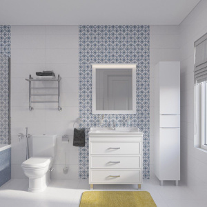 Купить Зеркало STWORKI Хальмстад 80 белое, с подсветкой, квадратные, белое, в современном стиле, настенное в Москве с доставкой Зеркало STWORKI Хальмстад 80 белое, с подсветкой, квадратные, белое, в современном стиле, настенное