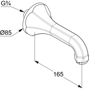 Излив Kludi 1926 5140705 для ванны