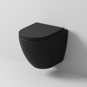 Унитаз подвесной Grossman Торнадо GR-4455BMSQ безободковый, с микролифтом, черный матовый