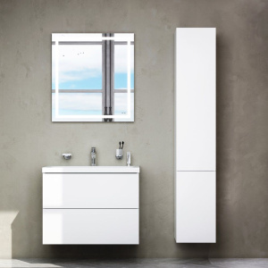 Купить Тумба с раковиной AM.PM Gem 75 с 2 ящиками со смесителем подвесная, белый глянец в Москве с доставкой Тумба с раковиной AM.PM Gem 75 с 2 ящиками со смесителем подвесная, белый глянец