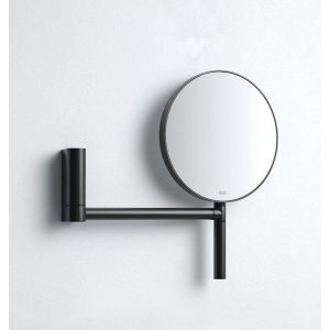 Косметическое зеркало Keuco Plan без подсветки, двухстороннее, поворотное, черное матовое