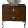 Тумба с раковиной Armadi Art NeoArt 80 шоколад с ручками Flora хром, с ножками