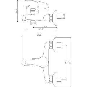 Купить Смеситель для ванны с душем Rossinka Y Y35-31 в Москве с доставкой Смеситель для ванны с душем Rossinka Y Y35-31