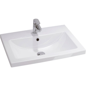 Тумба с раковиной Sanflor Калипсо 60, белая, ателье светлый