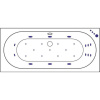 Акриловая ванна Excellent Oceana WAEX.OCE17.ULTRA 170x75 см, с гидромассажем, с каркасом, со сливом-переливом
