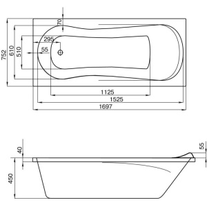 Акриловая ванна Santek Каледония 170x75 1.WH30.2.391 белая