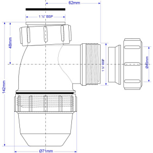 Сифон для раковины McAlpine MRSK2-NW-MINI