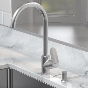 Купить Смеситель для кухни AM.PM Like F8007D11 с дозатором, сатин в Москве с доставкой Смеситель для кухни AM.PM Like F8007D11 с дозатором, сатин