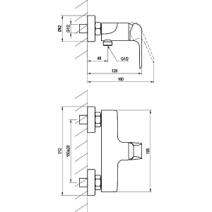 Смеситель для душа Ravak Flat X070121 нержавеющая сталь