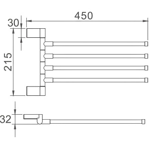 Купить Полотенцедержатель Haiba HB88 14 четверной в Москве с доставкой Полотенцедержатель Haiba HB88 14 четверной