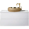 Тумба с раковиной Armadi Art NeoArt 100, белая с ручками Ajur золото