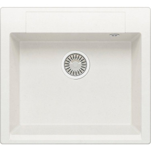 Купить Комплект Мойка кухонная Polygran Argo 560 белый хлопок + Смеситель Domaci Солерно DC-3013 агат в Москве с доставкой Комплект Мойка кухонная Polygran Argo 560 белый хлопок + Смеситель Domaci Солерно DC-3013 агат