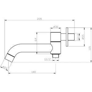 Излив BelBagno Ancona BCA CRM для ванны с душем