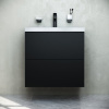 Мебель для ванной AM.PM Gem 60 черная матовая, подвесная, с 2 ящиками, с белой раковиной
