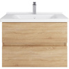 Тумба с раковиной SanStar Тоскана 80 дуб сонома светлый, раковина Santek Миранда 80