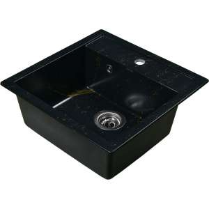 Мойка кухонная Wisent WA11-14 мрамор черно-золотой