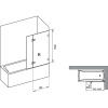Шторка на ванну Ravak BVS2-100 R Transparent, фурнитура хром + монтажный комплект