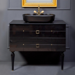 Мебель для ванной Armadi Art Vallessi Avangarde Piazza 100 черная, с накладной раковиной