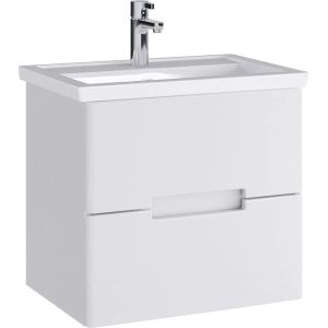 Купить Тумба с раковиной SanStar Ориана 50 подвесная, белая, раковина Kirovit Фостер 50 в Москве с доставкой Тумба с раковиной SanStar Ориана 50 подвесная, белая, раковина Kirovit Фостер 50