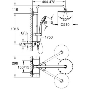Купить Душевая стойка Grohe Euphoria 210 26363000 хром в Москве с доставкой Душевая стойка Grohe Euphoria 210 26363000 хром